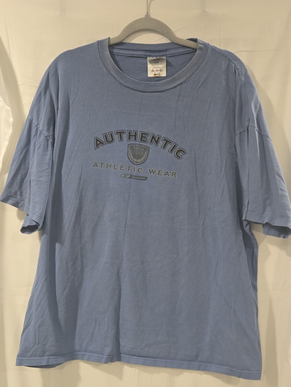 Reebok Light Blue 'Authentic Athletic Wear' Short Sleeve Tee